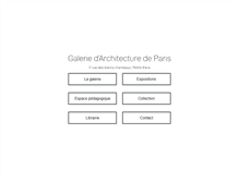 Tablet Screenshot of galerie-architecture.fr